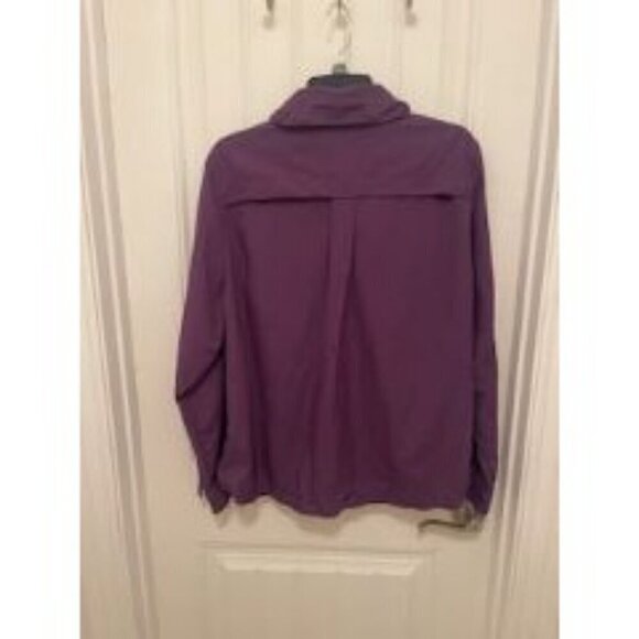 REI PURPLE WOMEN'S SZ 1X  BUTTON UP LONG SLEEVE TOP ZIPPER POCKETS 💯% TACTEL SH - Picture 2 of 16